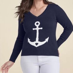 Venus Navy Anchor Sweater XS